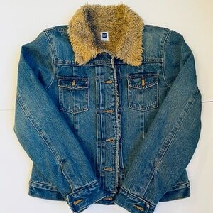 GAP Vintage Denim Jacket with Faux Fur